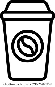 iced coffee line icon illustration vector