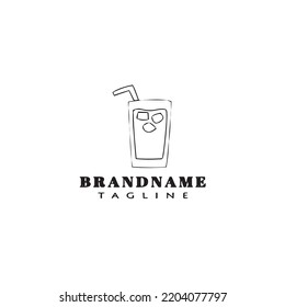iced coffee logo design vector flat modern isolated illustration