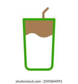 Iced Coffee Minimalist Vector Design Illustration