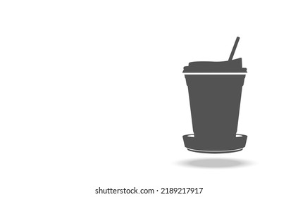 Café helado y montaña rusa. Icono de vector