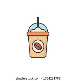 iced coffee mug design, drink breakfast beverage shop morning restaurant theme Vector illustration
