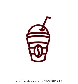 Iced coffee mug design of time drink breakfast beverage shop morning store aroma and caffeine theme Vector illustration
