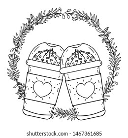 Iced coffee mug vector design