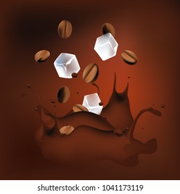 Iced coffee realism style vector illustration