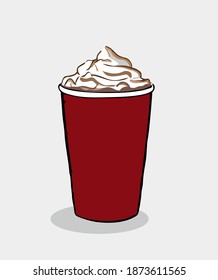 iced coffee with a red glass