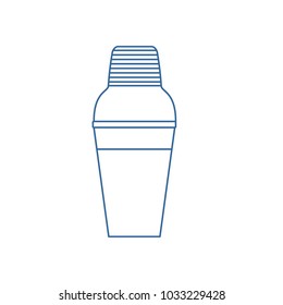 Iced Coffee Shaker Vector Line Icon