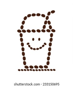 Iced coffee is smiling