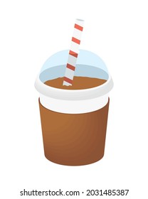 iced coffee take way with straw