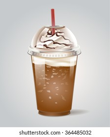 Iced Coffee Takeaway Icon. Vector Illustration.