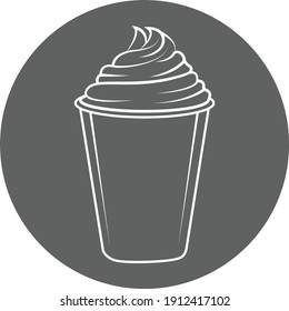 Icono de vector de café picado, icono de café helado, icono de cubos de hielo