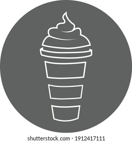 Iced coffee vector icon, Iced coffee icon, ice cubes icon