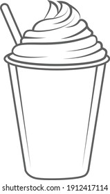 Icono de vector de café picado, icono de café helado, icono de cubos de hielo