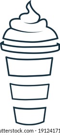 Iced coffee vector icon, Iced coffee icon, ice cubes icon