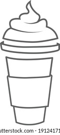 Iced coffee vector icon, Iced coffee icon, ice cubes icon