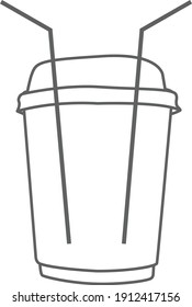 Iced coffee vector icon, Iced coffee icon, ice cubes icon