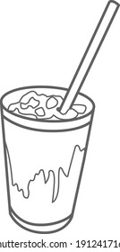 Icono de vector de café picado, icono de café helado, icono de cubos de hielo