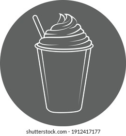 Iced coffee vector icon, Iced coffee icon, ice cubes icon
