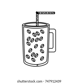 iced coffee  vector illustration