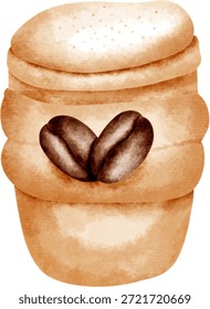 Iced Kaffee mit Schlagsahne Vektor Clipart Braun Getränk Illustration