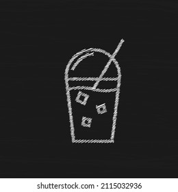 Icono de vector de esbozo blanco de café picado. Contenedor de la cafetería