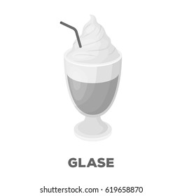iced coffee.Different types of coffee single icon in monochrome style vector symbol stock illustration web.