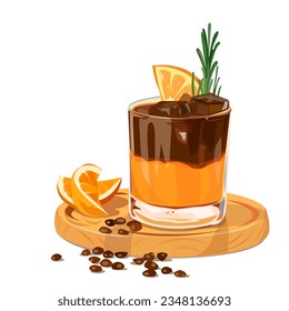 Iced Dark Chocolate Orange Espresso vector isolated flat design 