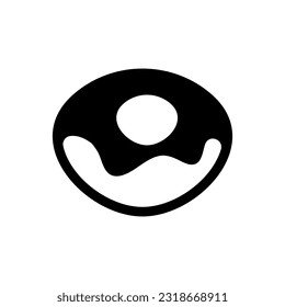 Iczierte Donut-Symbol, Logo einzeln auf weißem Hintergrund