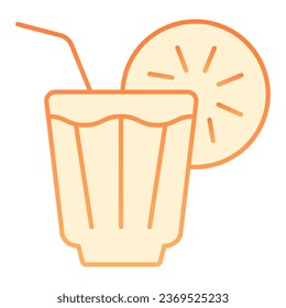 Iced drink flat icon. Lemonade orange icons in trendy flat style. Cold tea gradient style design, designed for web and app. Eps 10