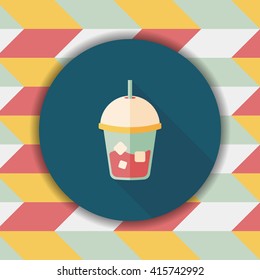 iced drink flat icon with long shadow,eps10