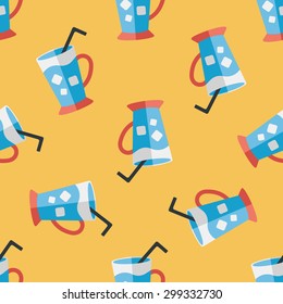 iced drink flat icon,eps10 seamless pattern background
