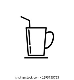 Iced Drink Icon. Fresh Beverage Vector Illustration Sign & Symbol.