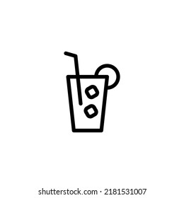 Iced drink line icon vector design