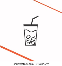 Iced Drink vector grey icon on white background. Iced Drink symbol stock bitmap illustration. Business picture.