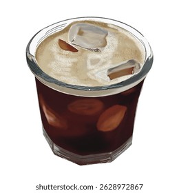 Iced espresso americano coffee drink dessert.