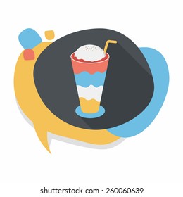 iced floating coffee flat icon with long shadow,eps10