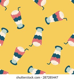 iced floating coffee flat icon,eps10 seamless pattern background
