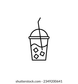 iced latte icon vector coffee sign beverage icon