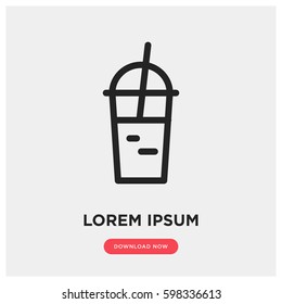 Iced latte vector icon