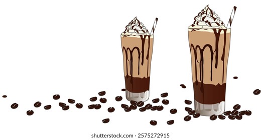 Iced Mocha Frappuccino vector design