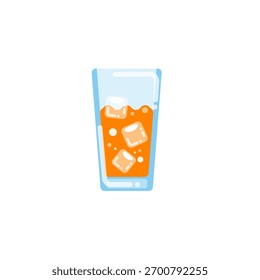 Bebida helada de naranja en una Ilustración vectorial de vidrio.