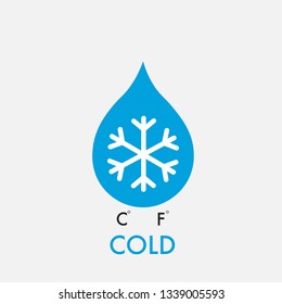 Iced, snowflake, cold temperature. There’re celsius and Fahrenheit icon - icon vector