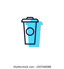 Iced tea cup line icon. Soft drink cup outline vector icon. Symbol, logo illustration. Vector graphics
