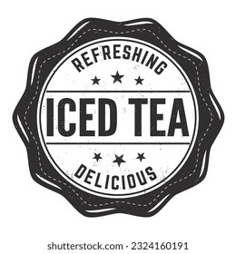 Iced tea grunge rubber stamp on white background, vector illustration