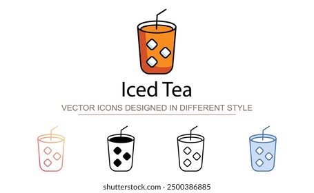 Iced Tea icon design with white background stock illustration