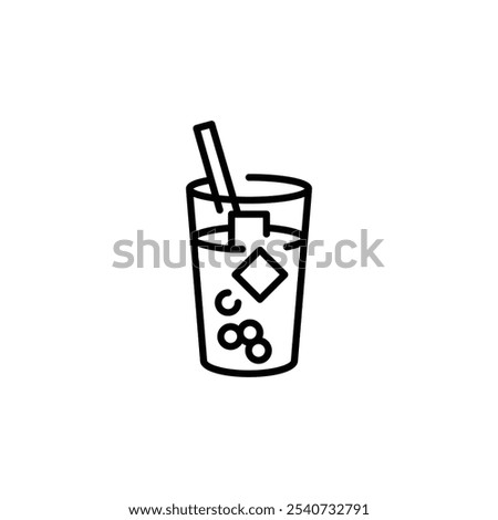Iced Tea icon. Simple iced tea icon with straw and ice cubes, perfect for social media, app, and web design. Vector illustration