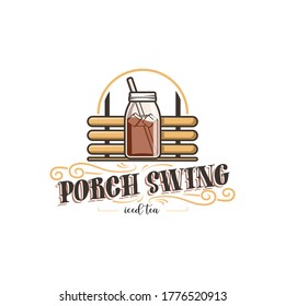 Iced Tea Logo, Porch Swing Logo Vector