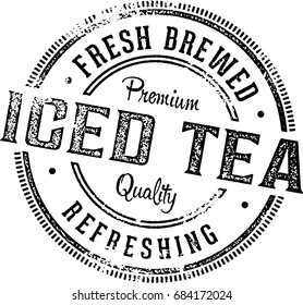 Iced Tea Vintage Menu Design Stamp