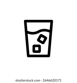 Iced Water Icon Line Design Drink Vector Illustration