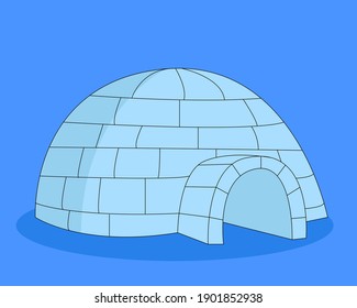 An icehouse (igloo) standing in the North Pole