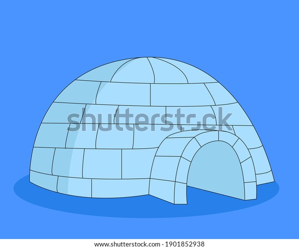 An icehouse\
(igloo) standing in the North\
Pole